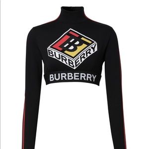 Burberry logo stretch crop top